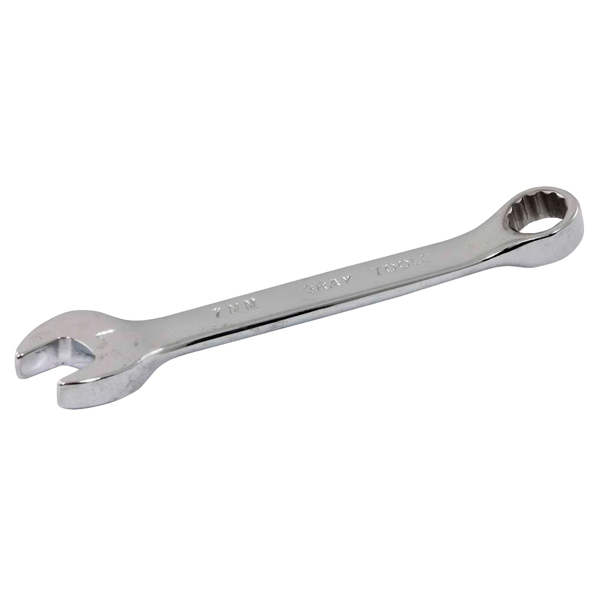 Stubby Combination Wrench, 12 Point, 7 mm, Chrome Finish