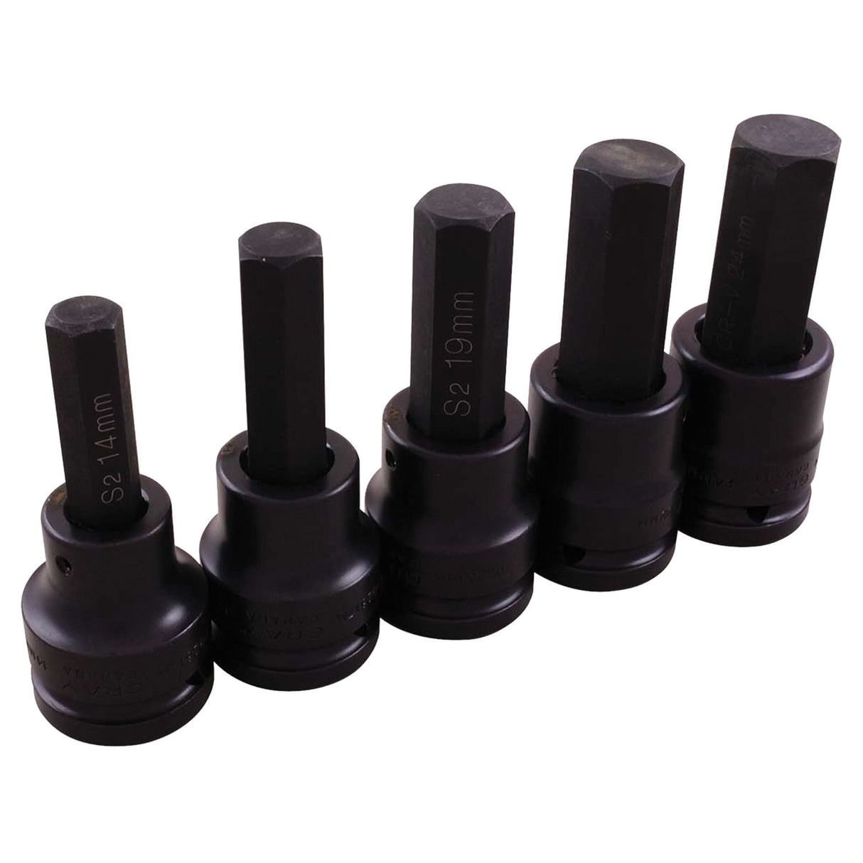 Impact Socket Set, Hex, 3/4" Drive, 5 Pcs