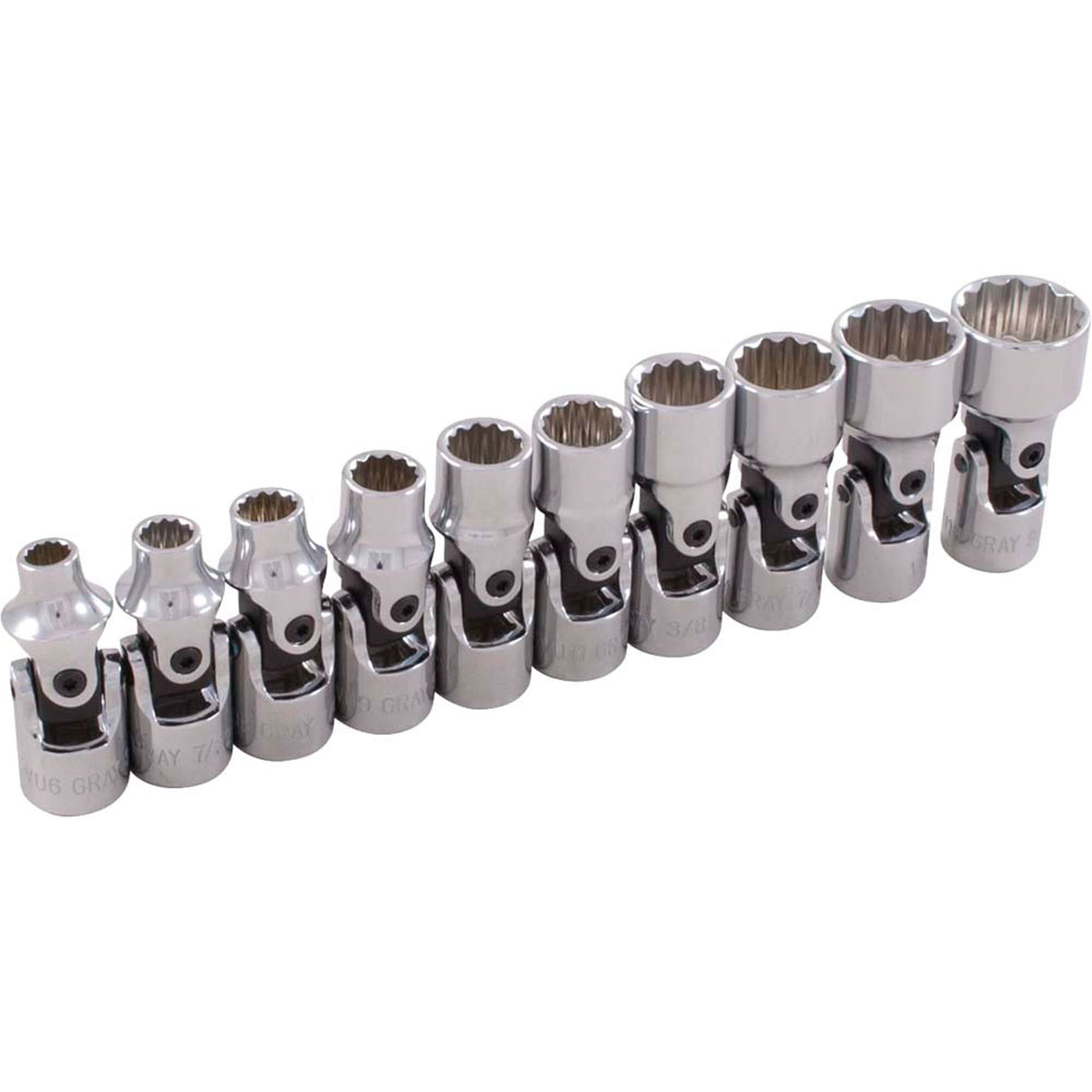 Universal Joint Socket Set, 10 Pcs, 1/4" Drive Size