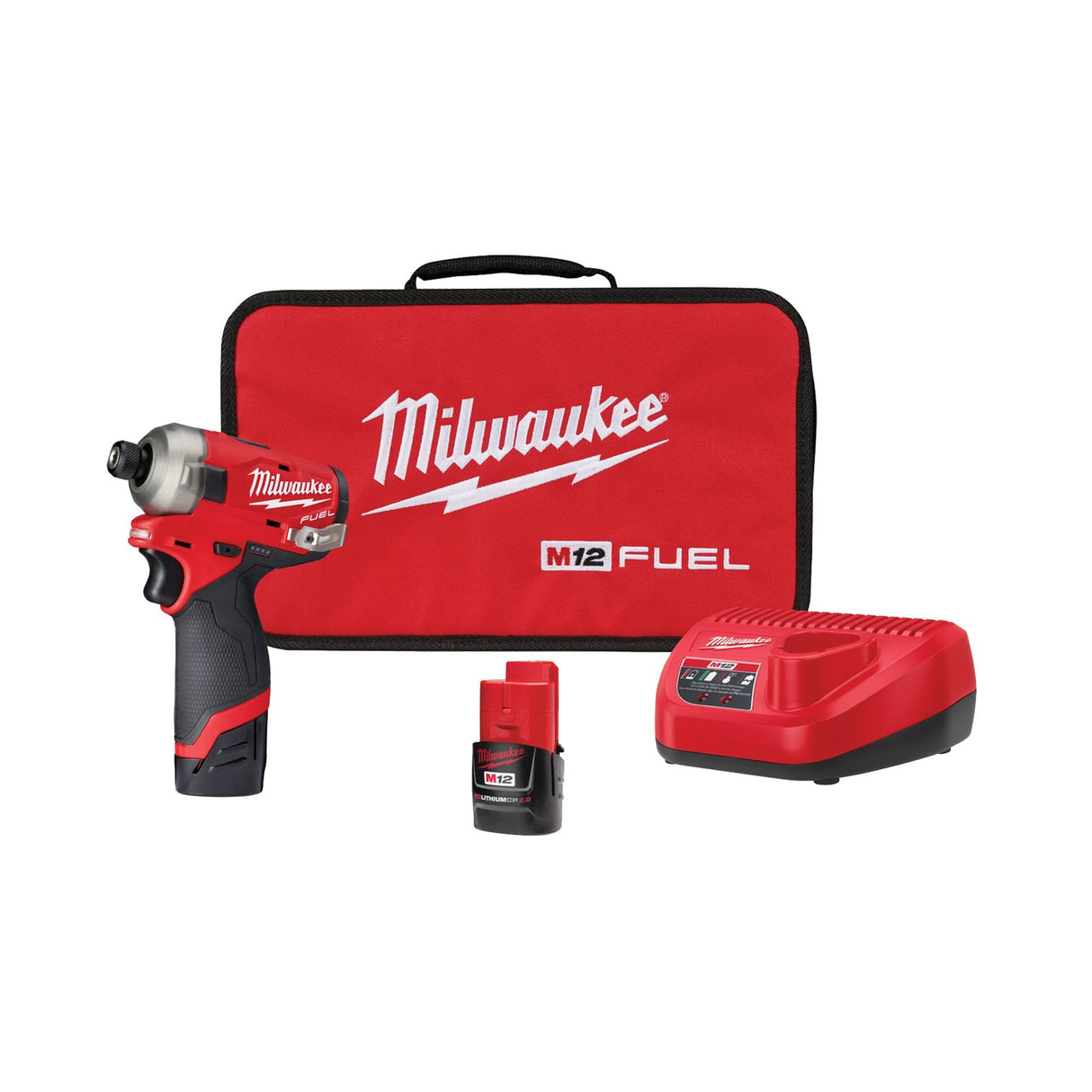 M12 Fuel™ Surge™ Hex Hydraulic Driver Kit, 1/4", 450 in-lbs Max. Torque, 12 V, Lithium-Ion