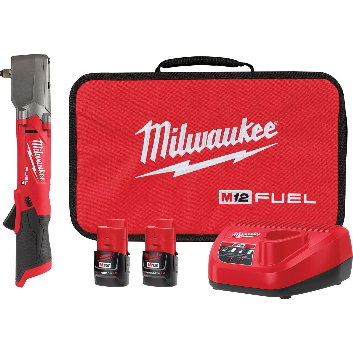 M12 Fuel™ Right Angle Impact Wrench Kit, 12 V, 3/8" Socket
