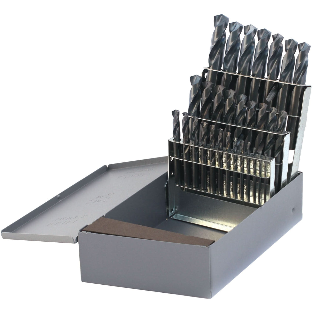 Drillco® USA Heavy-Duty Stubby Screw Machine Length Drill Bit Set, 29 Pieces, High Speed Steel