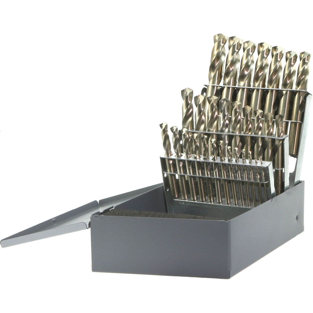 Drillco® USA Heavy-Duty Stubby Screw Machine Length Drill Bit Set, 29 Pieces, Cobalt