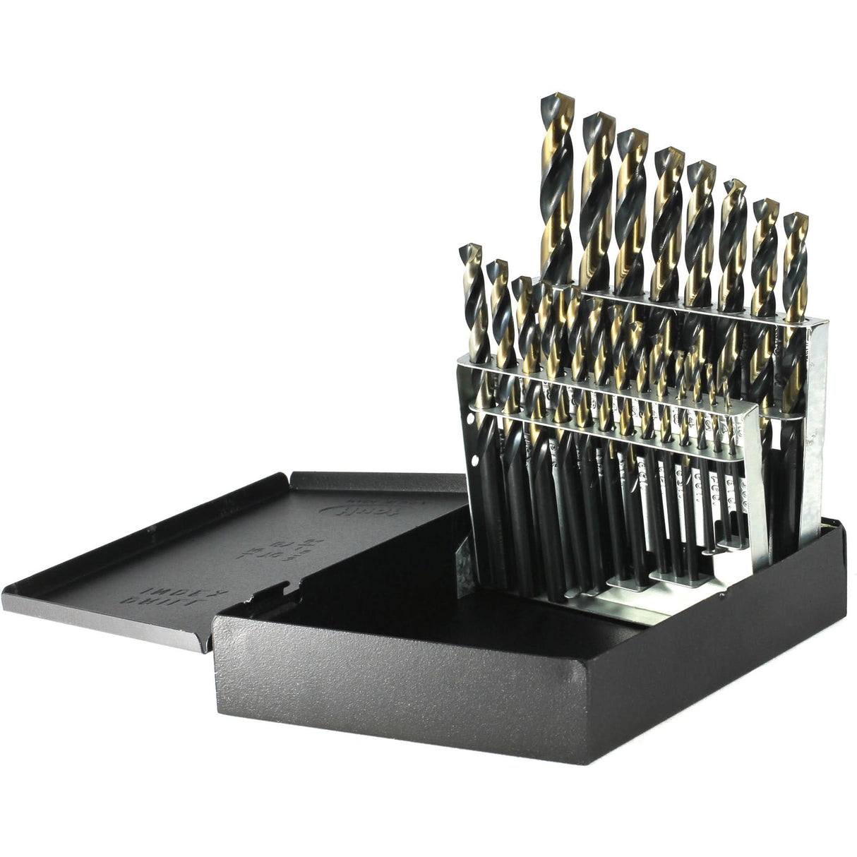 Drillco® Nitro Heavy-Duty Jobber Length Drill Bit Set, 21 Pieces, High Speed Steel