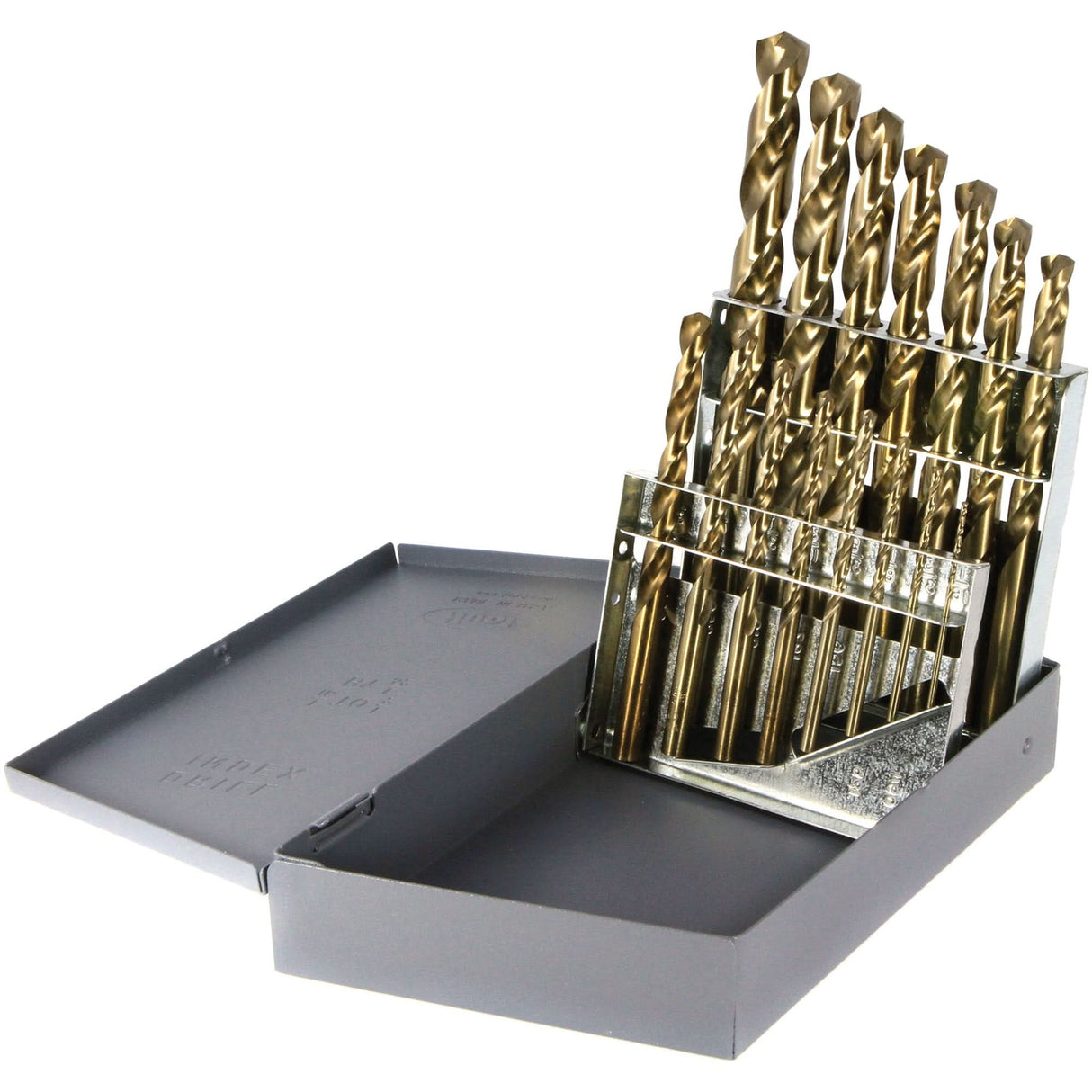 Drillco® Heavy-Duty Jobber Length Drill Bit Set, 15 Pieces, Cobalt