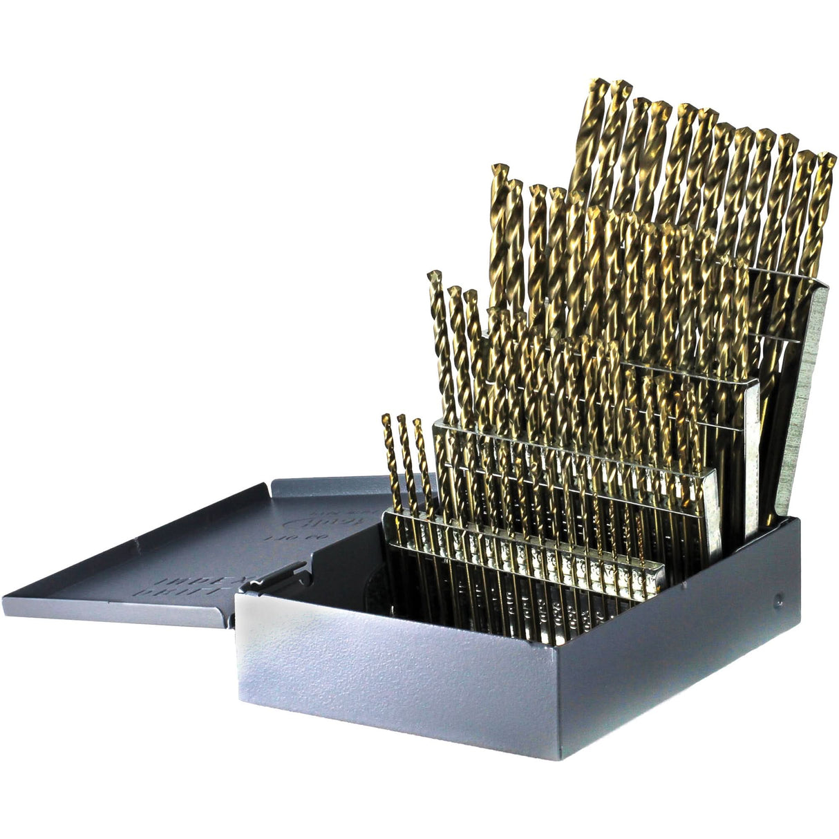 Drillco® Heavy-Duty Jobber Length Drill Bit Set, 60 Pieces, Cobalt