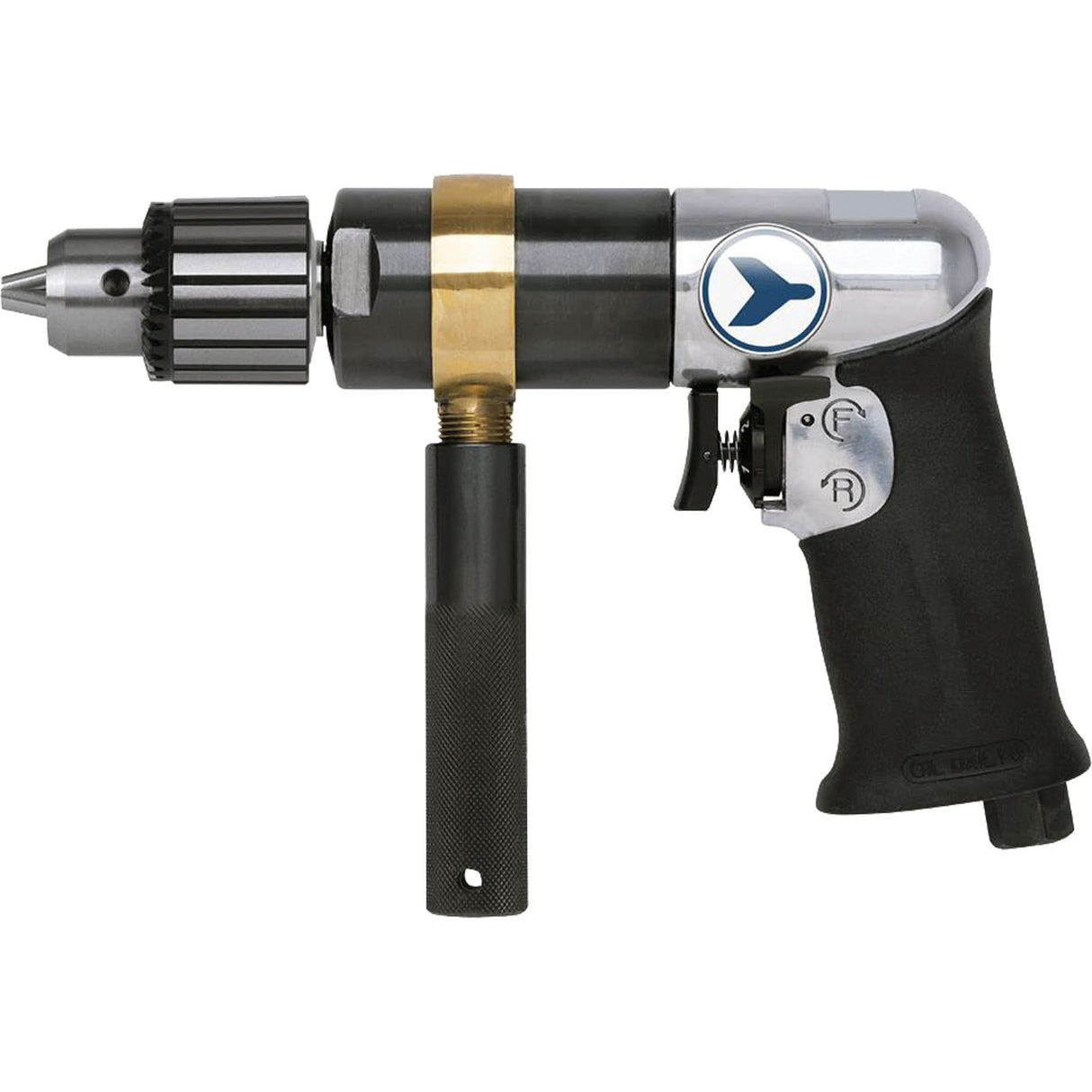 AD12VSRK Variable Speed Air Drill, 6 CFM, 1/4" NPT, 82 dBA, 1/2" Chuck, Keyed