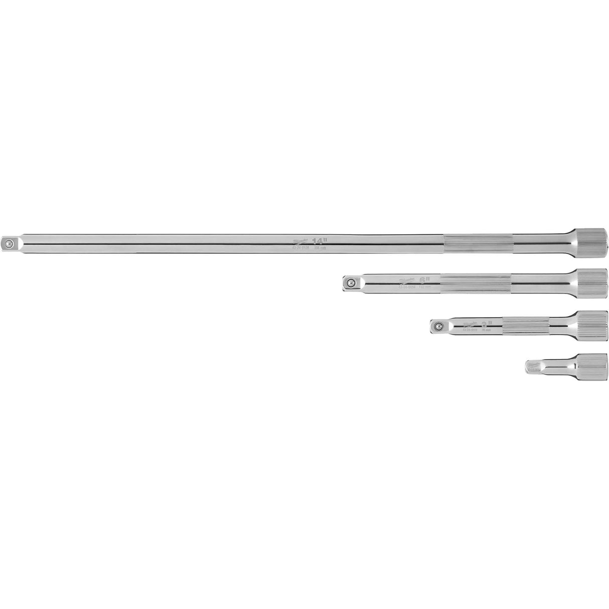Drive Extension Set, 1/4" Drive, Chrome Finish, 4 Pcs