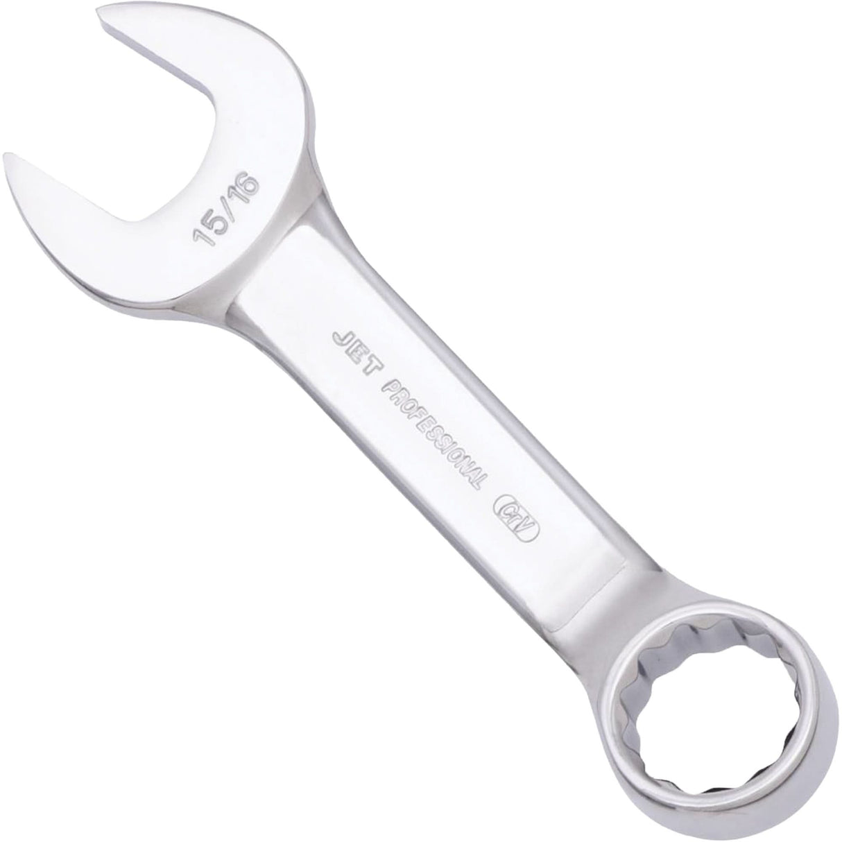 SAE Stubby Combination Wrench, 15/16", Polished Finish