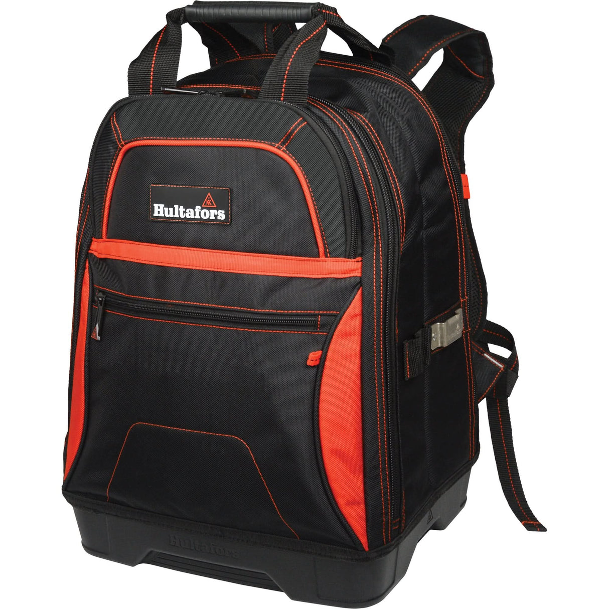 Molded Base Bottom Tool Backpack, Black/Red, Ballistic/Polyester