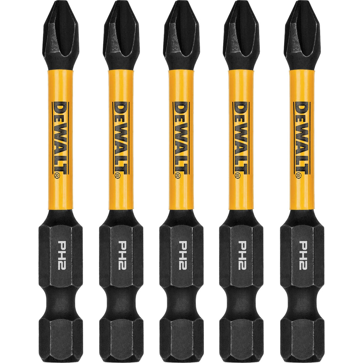 5-Piece FLEXTORQ® Impact Screwdriving Bits, Phillips, #2, 1/4" Drive