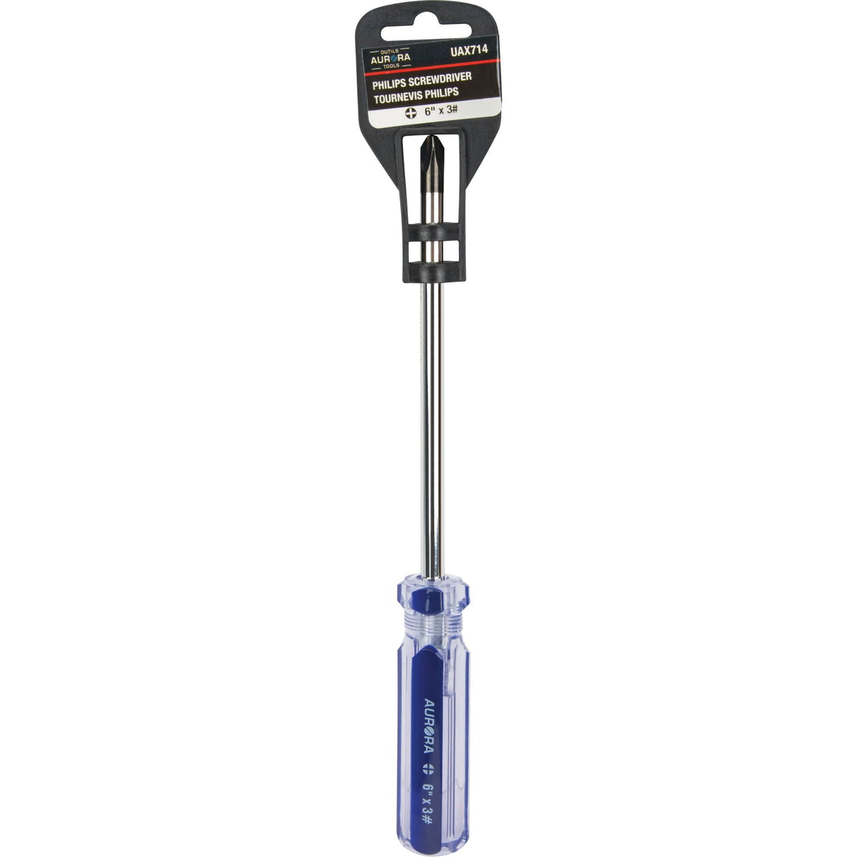 Blue Transparent Striped Philips Screwdriver, #3, Plastic Handle