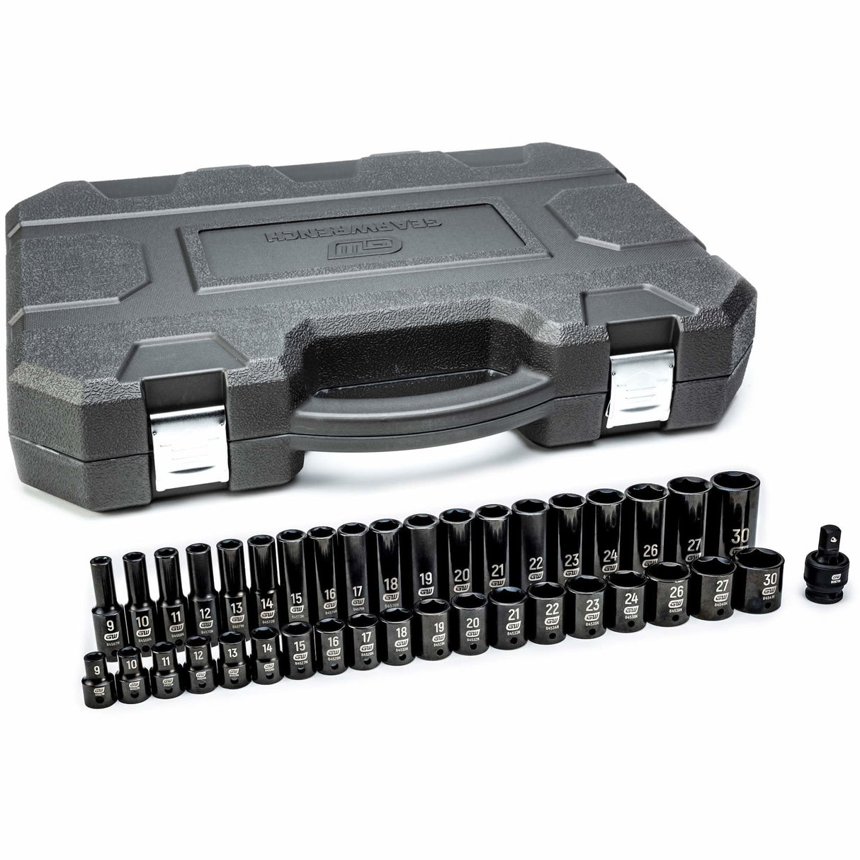 6-Point Standard & Deep Impact Metric Socket Set, 39 Pcs, Impact, 1/2" Drive Size, Deep