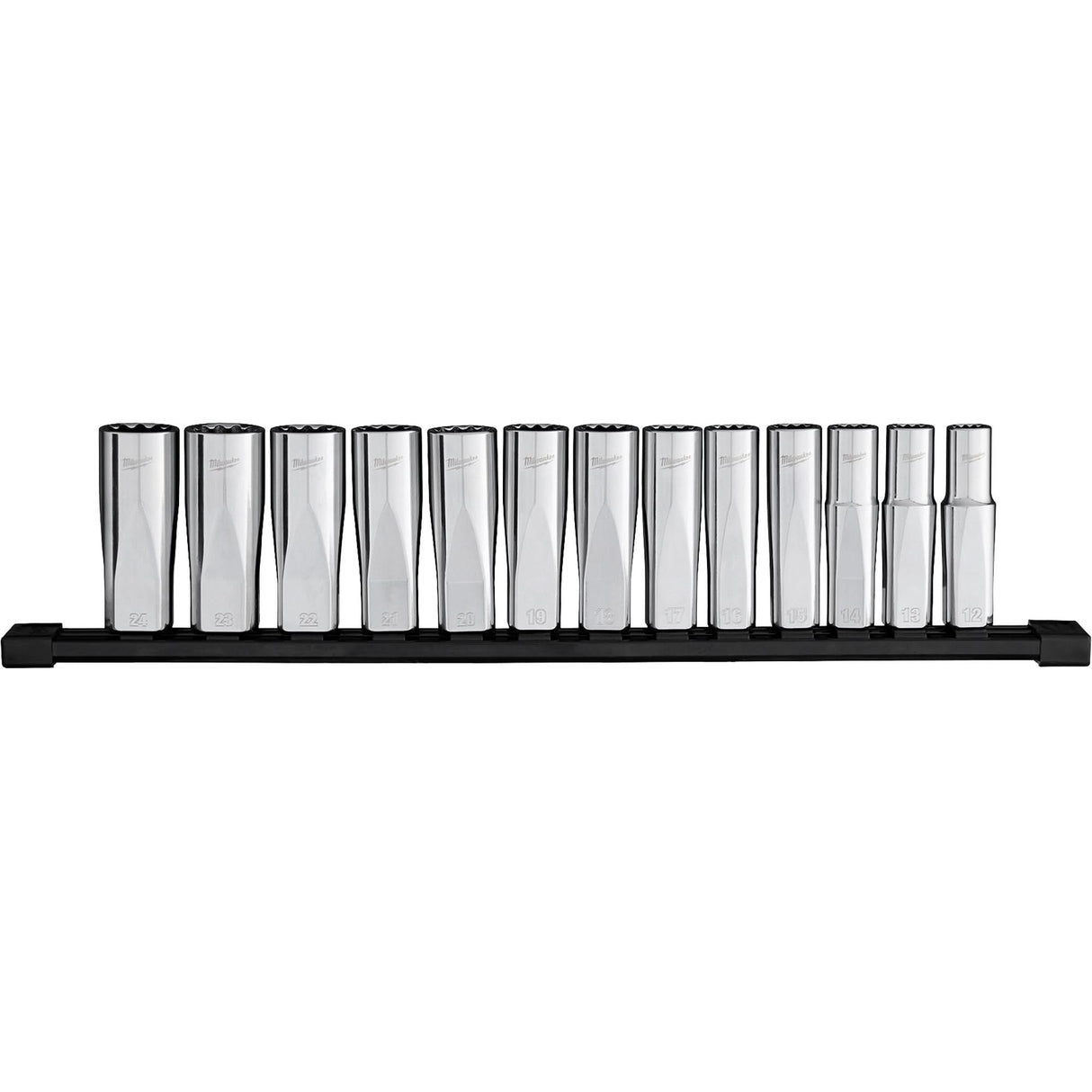 12-Point Deep Well Metric Socket Set, 13 Pcs, 1/2" Drive Size, Deep