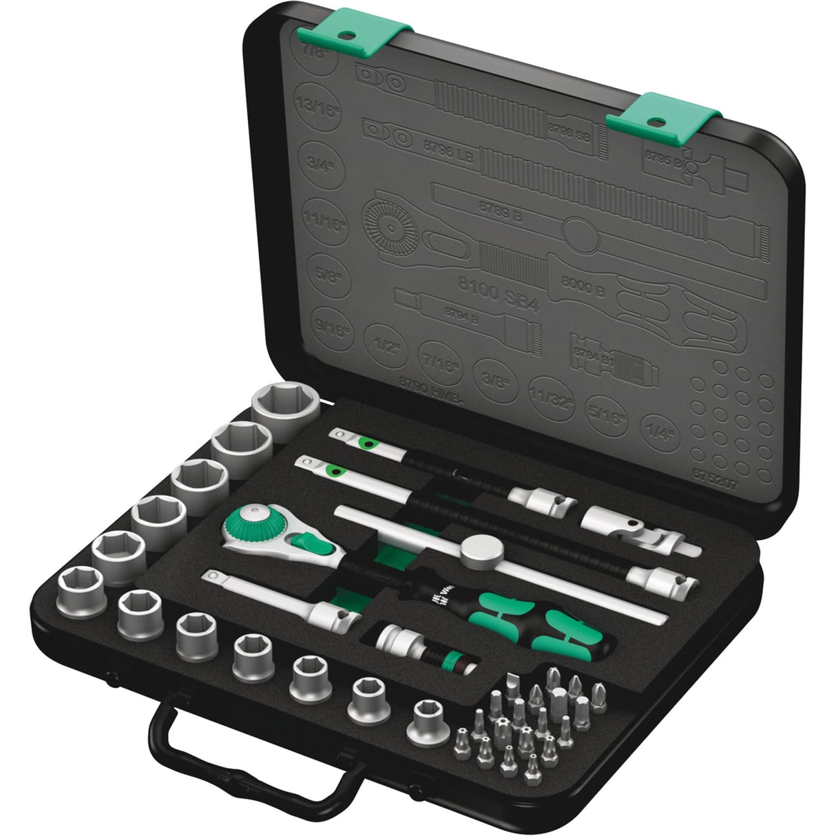 8100 SB 4 Zyklop Speed Ratchet Set, 38 Pcs, 3/8" Drive Size