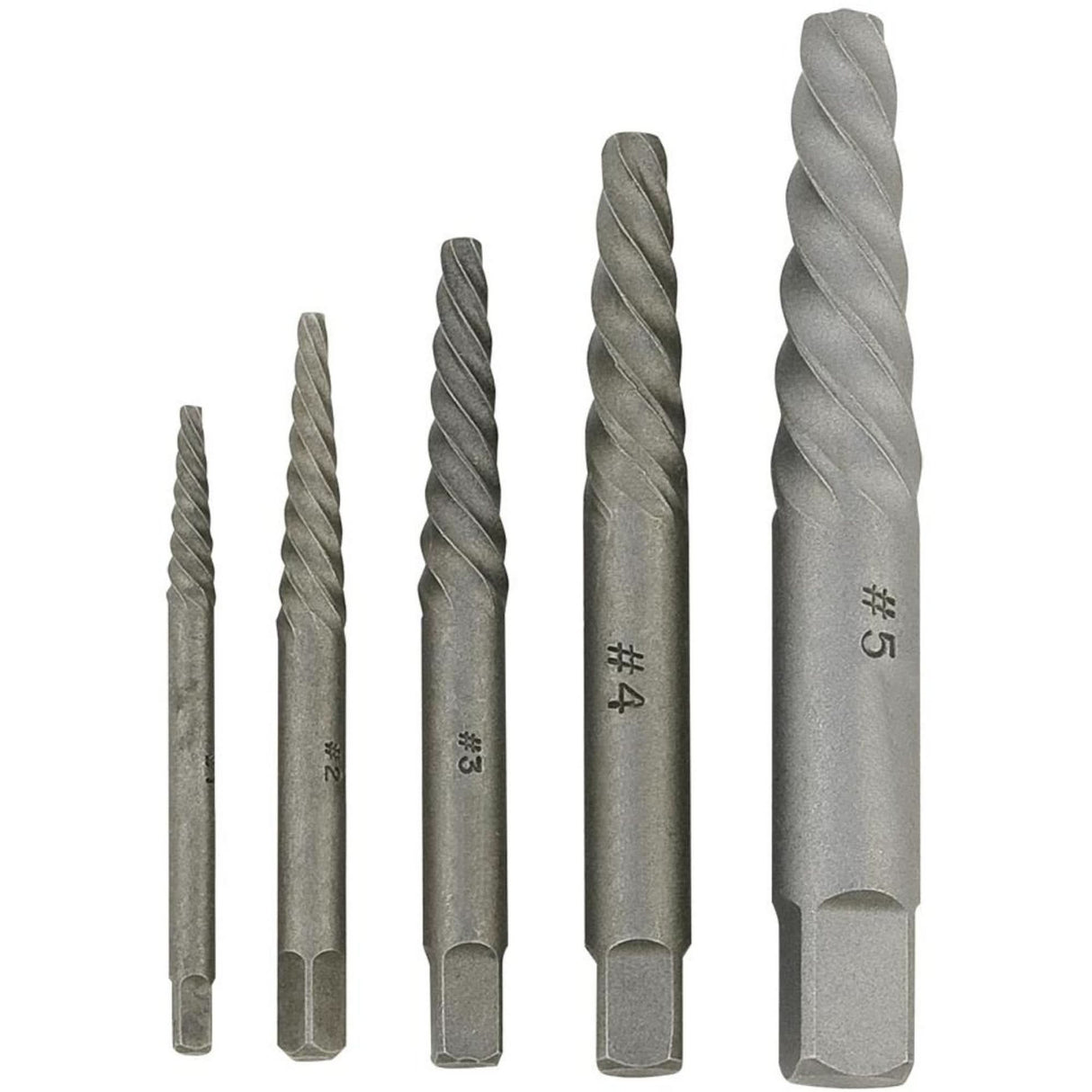 JSSE-5S Spiral-Type Screw Extractor Set, Alloy Steel