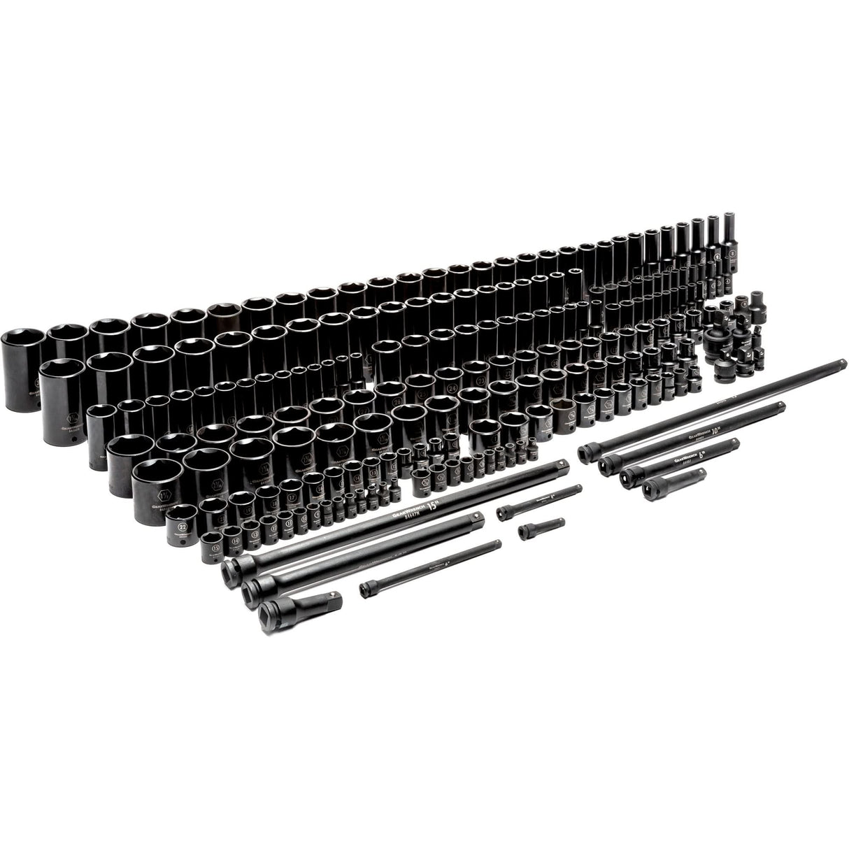 6-Point SAE/Metric Master Socket Set, 209 Pcs, Impact, Deep