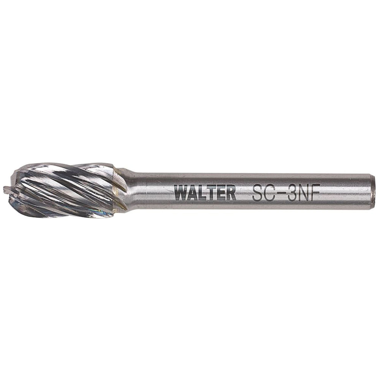 Double Cut Cylindrical Round Nose Carbide Burr, 1/2" Dia., 1" Depth of Cut