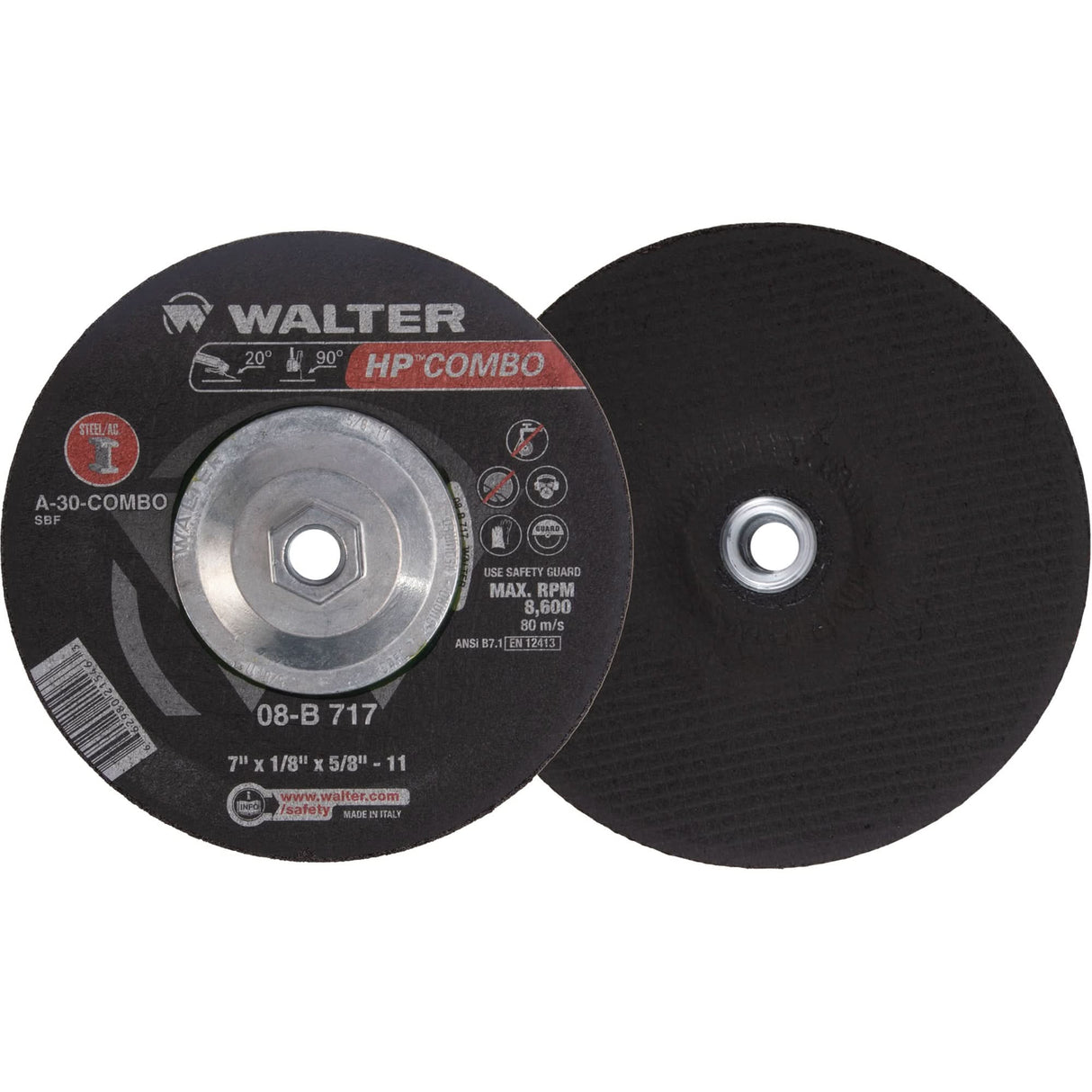 HP™ Combo Grinding and Cutting Wheel, 7" x 1/8", 5/8"-11 Arbor, Type 27, Aluminum Oxide, 8600 RPM