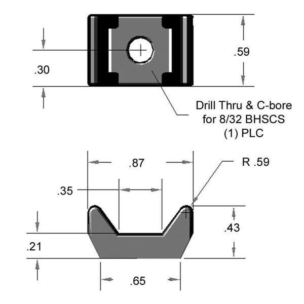 Universal Cable Tie Block for 10 & 15 Series Aluminum T-Slot