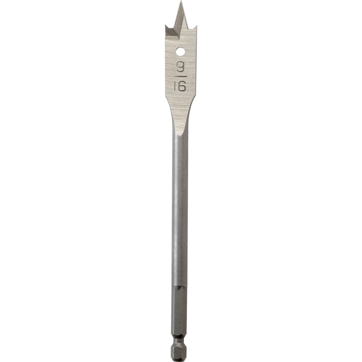Flat Boring Bit, 9/16" Diameter, 1/4" Hex Shank, 6" Length