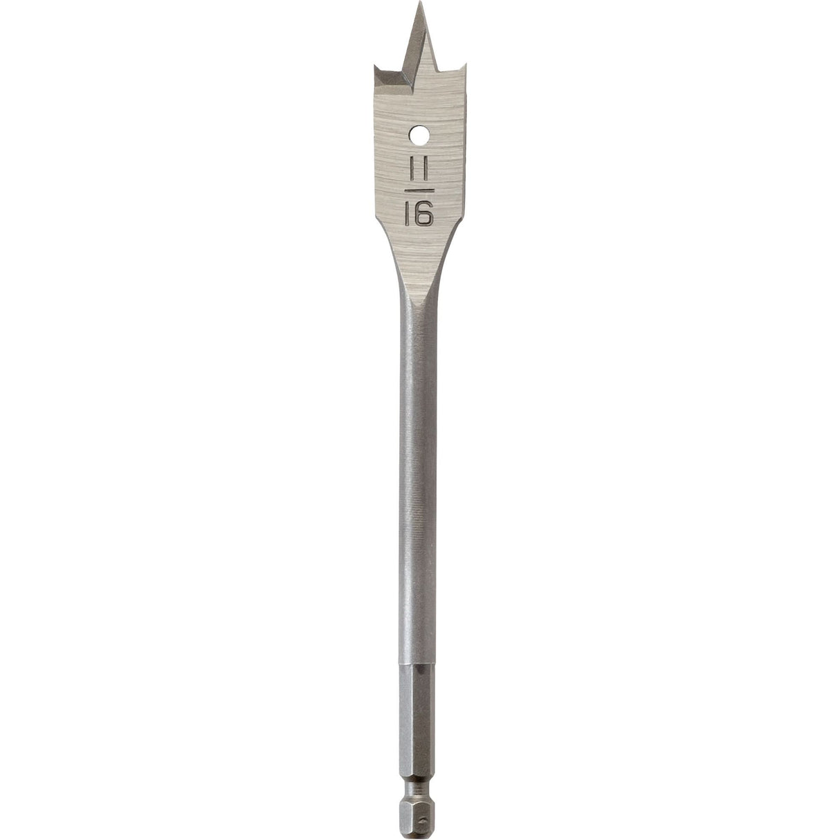 Flat Boring Bit, 11/16" Diameter, 1/4" Hex Shank, 6-1/8" Length
