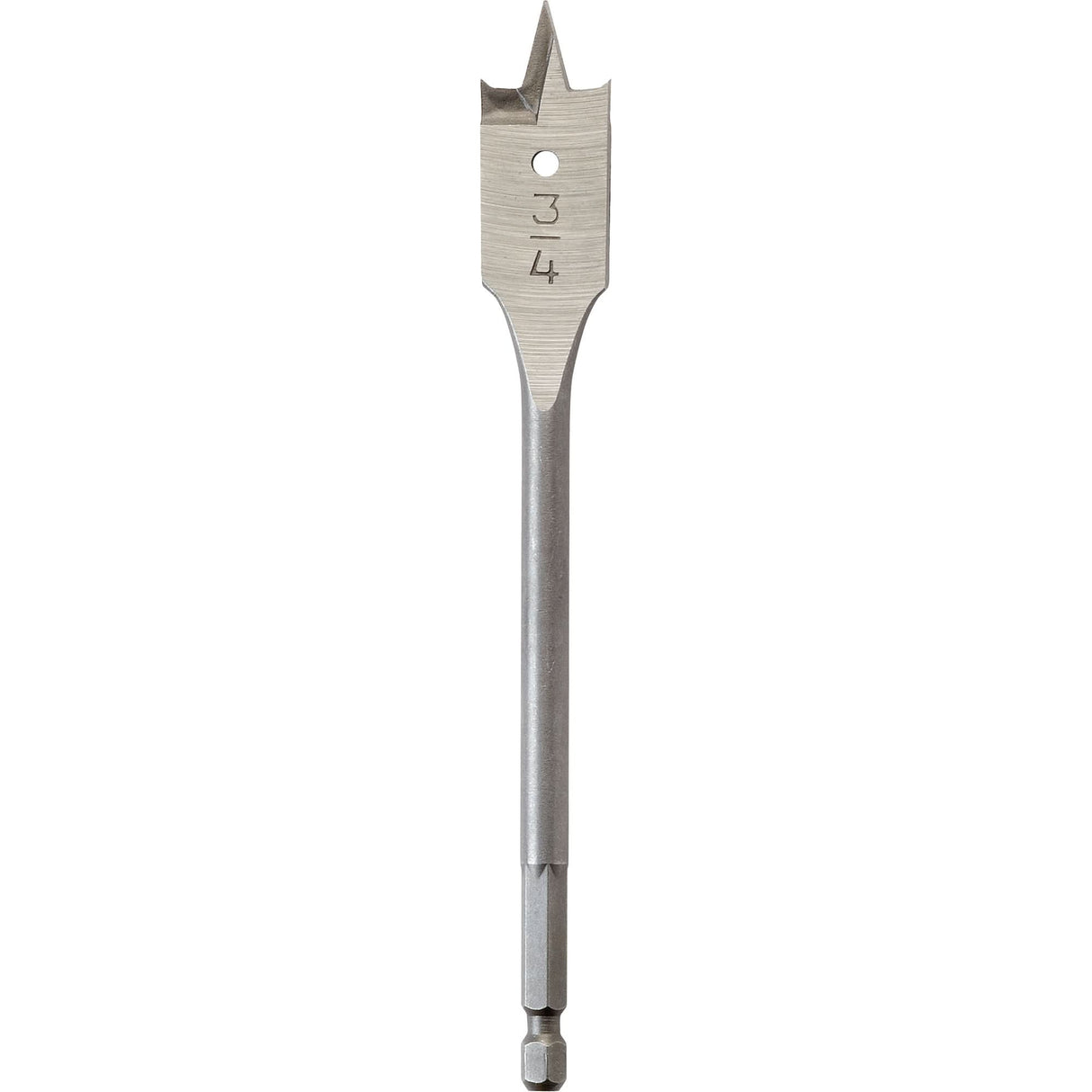 Flat Boring Bit, 3/4" Diameter, 1/4" Hex Shank, 6" Length