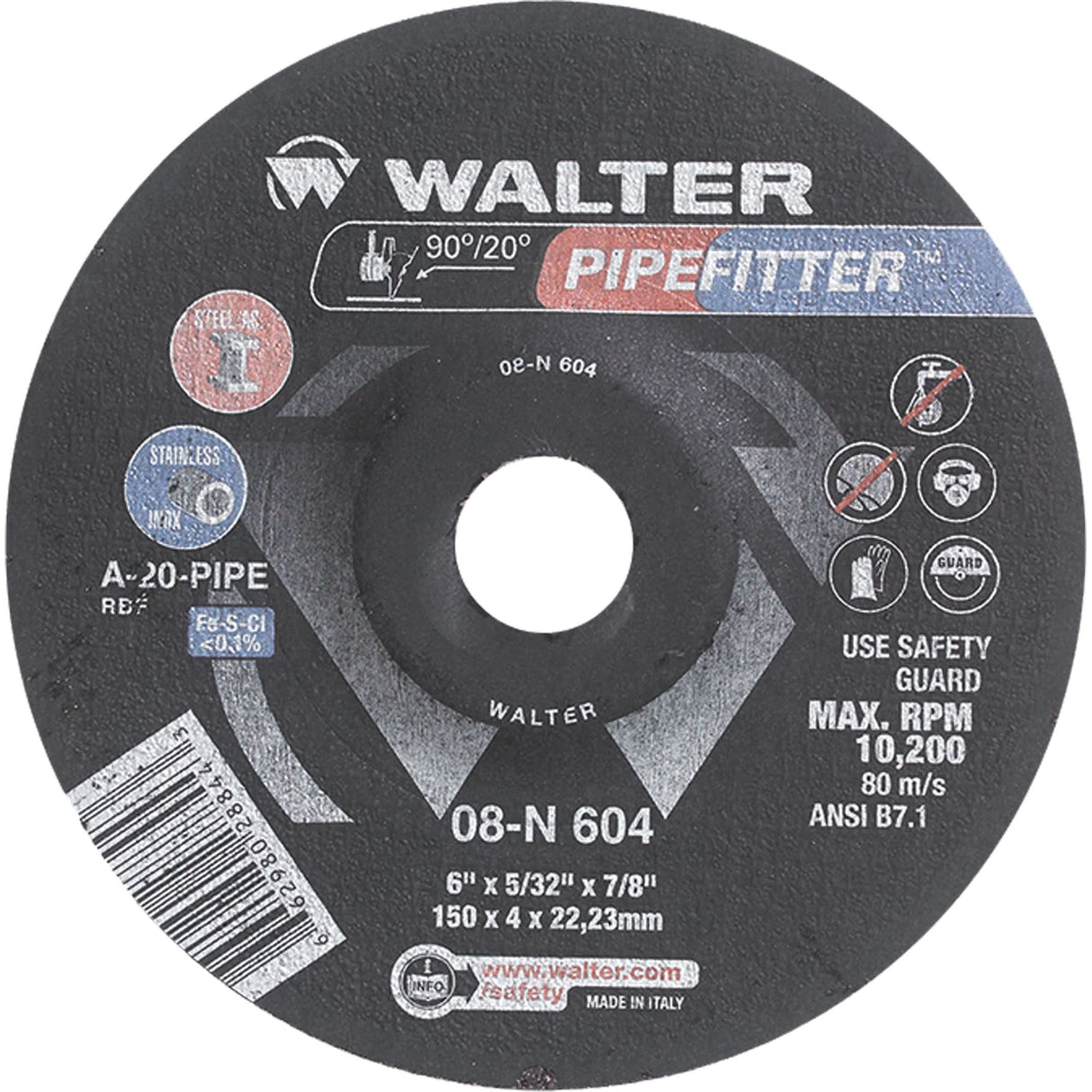 PIPEFITTER™ Grinding Wheel, 5" x 5/32", 7/8" Arbor, Type 27