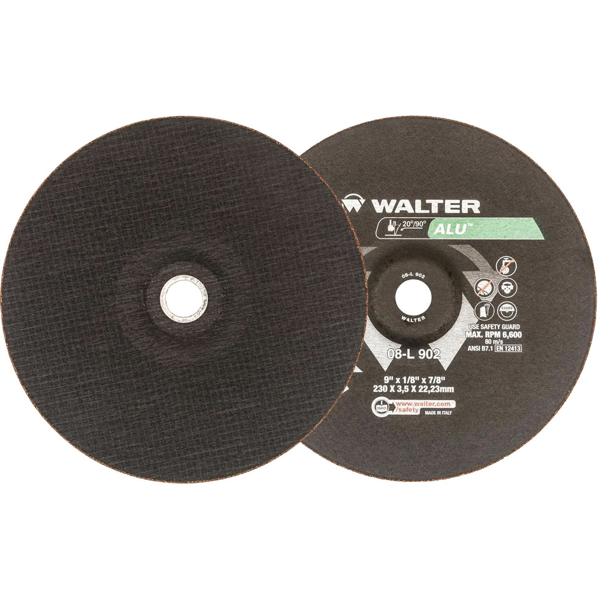 Depressed Centre Grinding Wheels - Aluminium Type 27, 9" x 1/8", 7/8" Arbor, Type 27