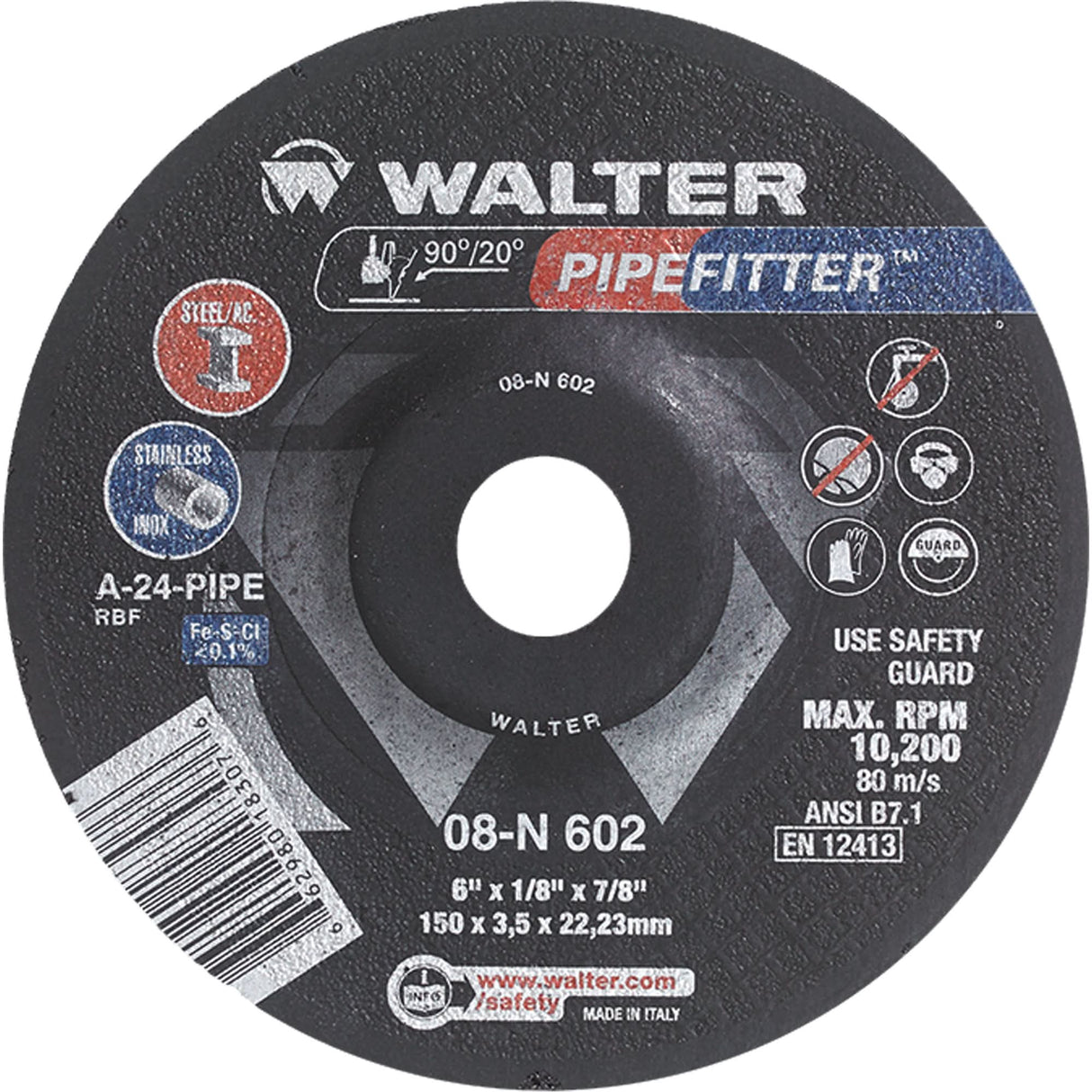 PIPEFITTER™ Grinding Wheel, 4-1/2" x 1/8", 7/8" Arbor, Type 27