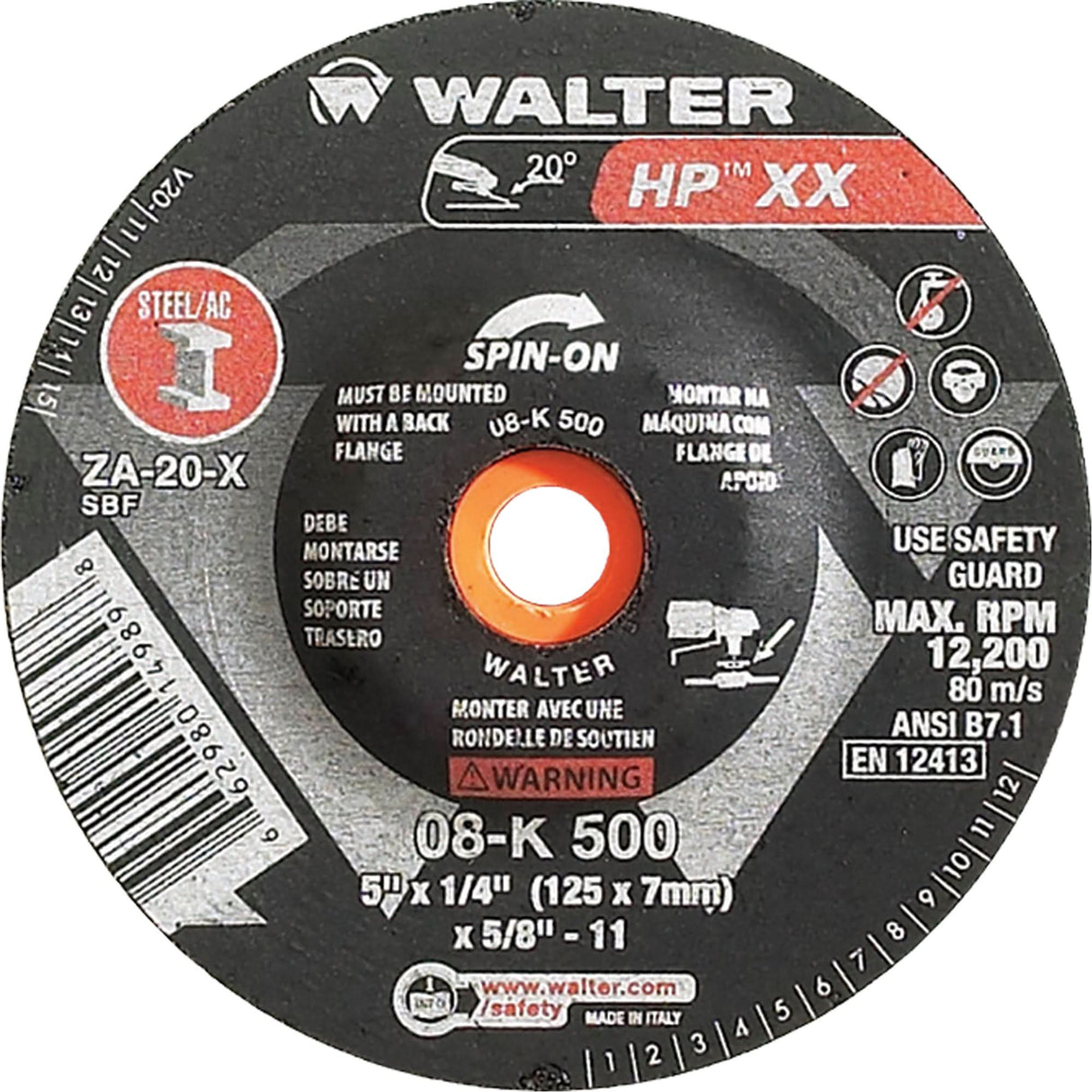 Double-X™ Depressed Centre Grinding Wheel, 5" x 1/4", 5/8"-11 Arbor, Type 27S