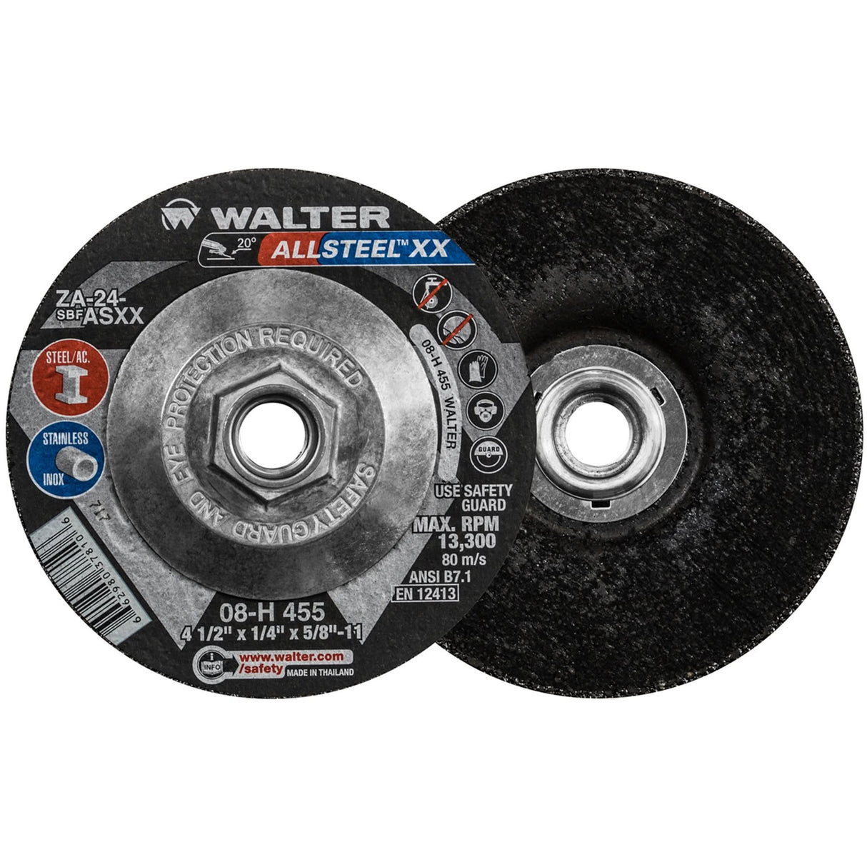 HP XX™ Grinding Wheel, 4-1/2" x 1/4", 5/8"-11 Arbor, Aluminum Oxide, Type 27