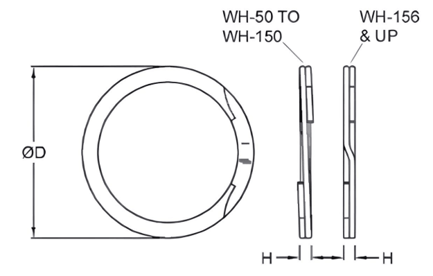 WHT-225 | Internal Spiral Retaining Ring (WHT) 2.250" - Carbon Steel