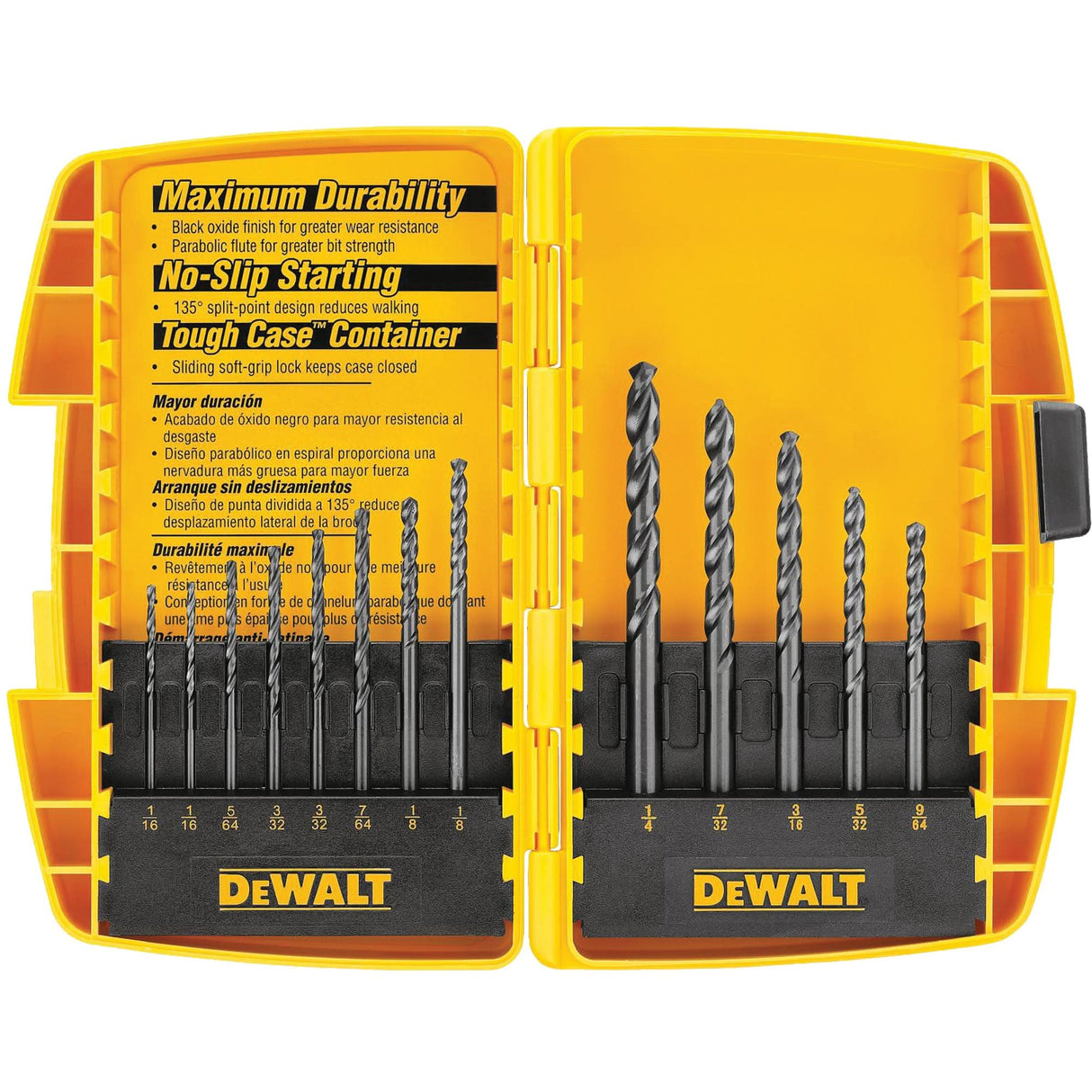 Black & Gold Drill Bit Set, 13 Pieces, High Speed Steel