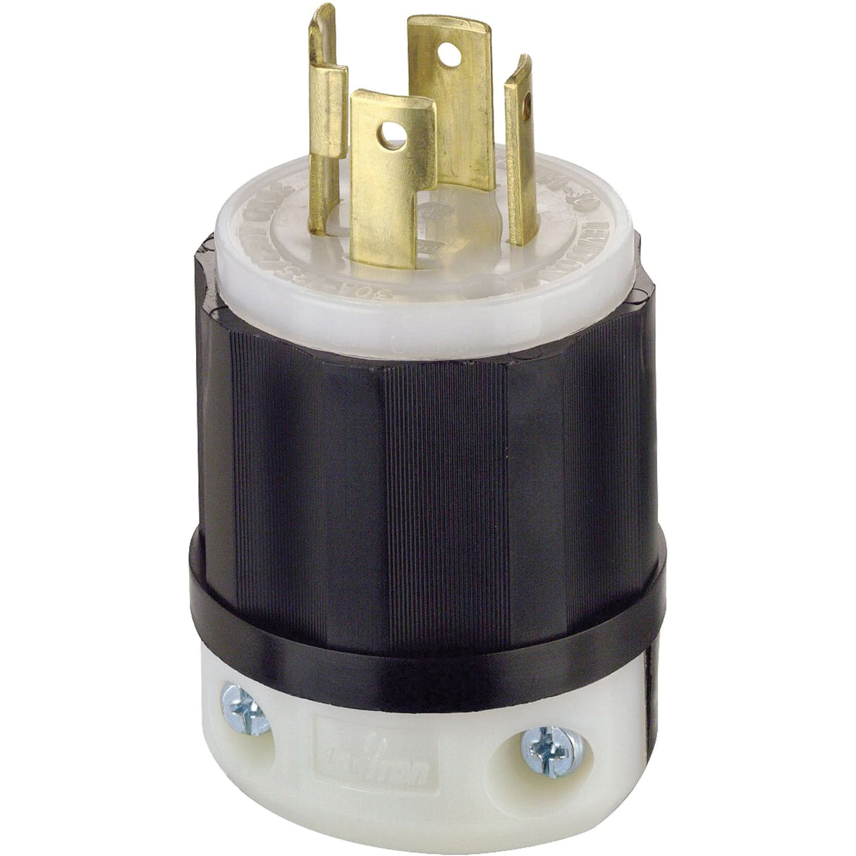 3-Pole 4-Wire Grounding Locking Plug, Nylon, 30 Amps, 250 V, L15-30P