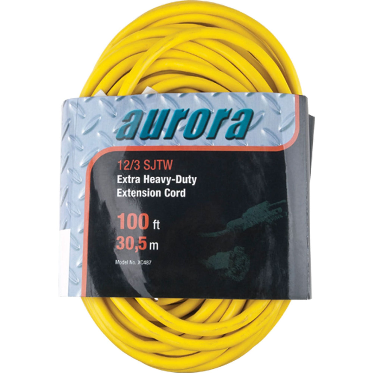 Vinyl Extension Cord, Outdoor, SJTW, 12/3 AWG, 15 A, 100'