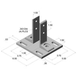 1.5" Floor Mount Base Plate | 15 Series Aluminum T-Slot
