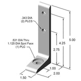 1.5" Floor Mount Foot | 15 Series Aluminum Extrusion