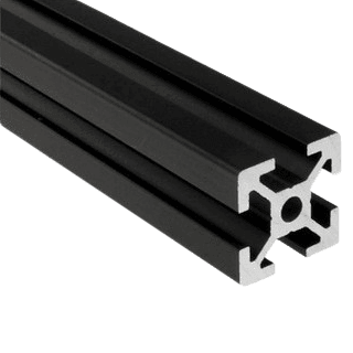 1.5" x 1.5" T-Slotted Aluminum Extrusion Black Smooth