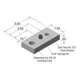 1.5" X 3.0" Floor Anchoring Base Plate | 15 Series Aluminum