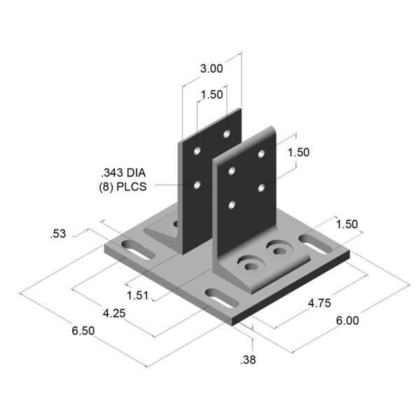 1.5" x 3" Floor Mount Base Plate | 15 Series T-Slot