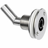 Stainless Steel Thru Hull Fitting, 22 mm, 90° Base, Angled Connector, Boltless