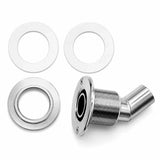Stainless Steel Thru Hull Fitting, 38 mm, 90° Base, Angled Connector, Boltless