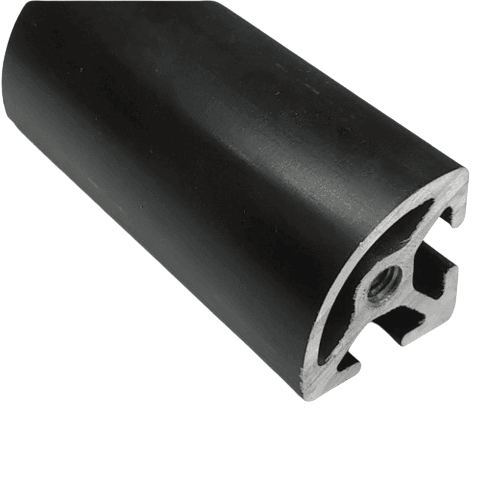 1" x 1" Black Quarter-Round T-Slotted Aluminum Extrusion