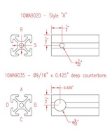 1" x 1" Smooth T-Slotted Aluminum Extrusion