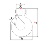 1/2" Clevis Slip Hook with Latch (9000 lbs) - Steel Gold Chromate