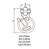 1/4" Clevis Grab Hook (2600 lbs) - Steel Blue