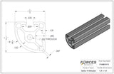 1.5" x 1.5" Quarter-Round T-Slot Aluminum Extrusion Smooth Lite