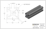 1.5" x 1.5" Tri Slot Aluminum Extrusion Smooth Lite