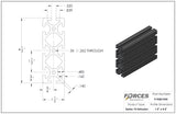 1.5" x 4.5" T-Slotted Aluminum Extrusion Smooth